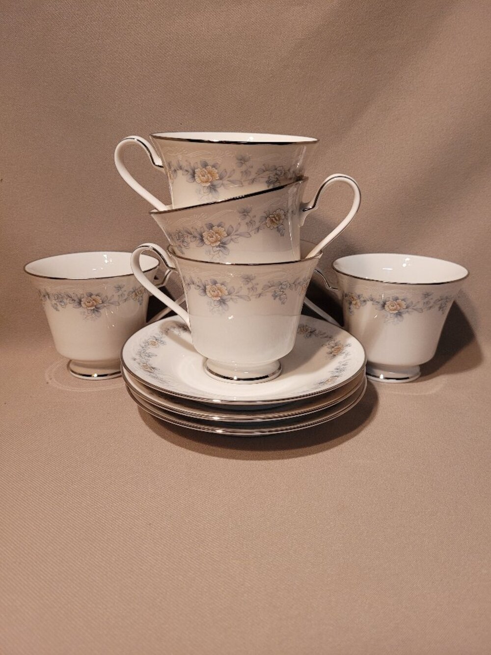 Noritake Behold 7269 (Lot of) 3 Cup & Saucer Sets 2 Extra Cups